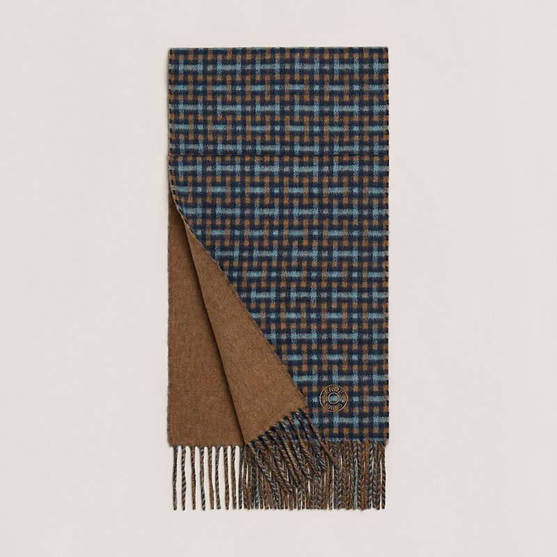 カシミヤマフラー 25×150 cm 《Hエコセ・レクトヴェルソ》 | Hermès 